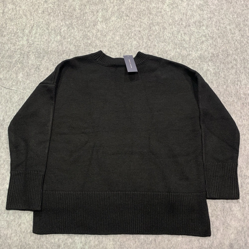 NWT Tommy Hilfiger Women's Navy Blue Pullover Sweater Stripes Logo - Size L - Picture 2 of 11